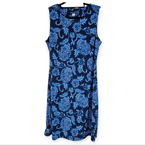 Tommy Hilfiger Blue Floral A-Line Dress, Sz 6, EUC - Picture 5 of 11